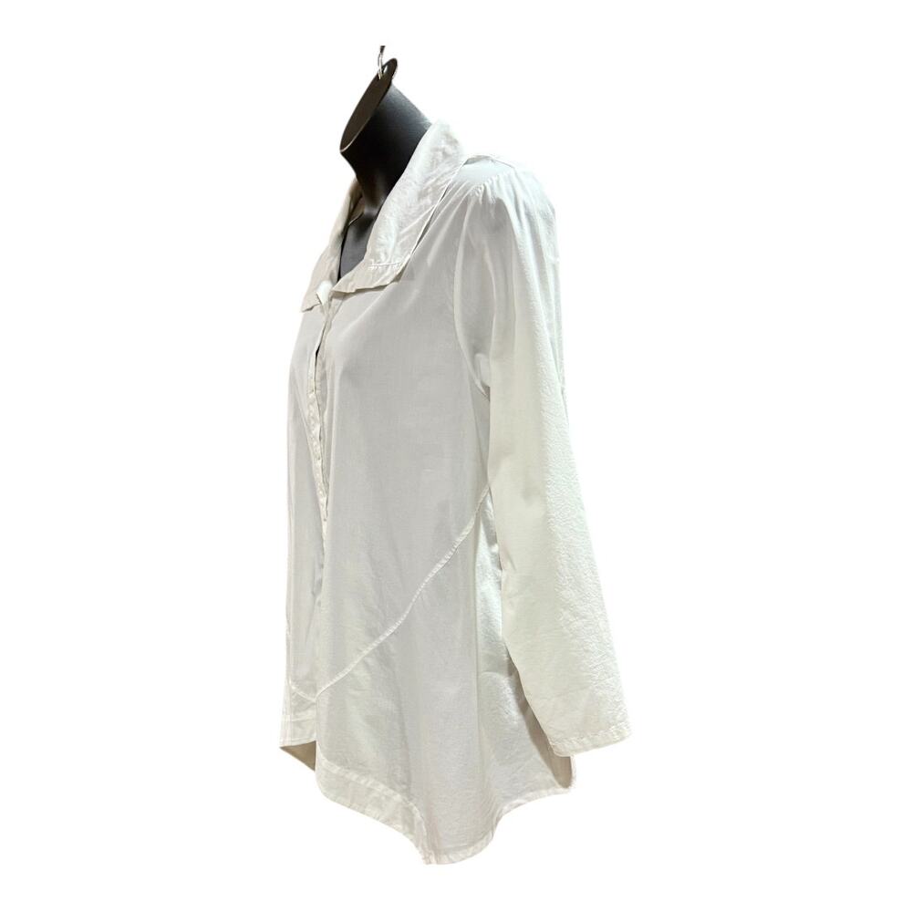 Inae Collection White Button Up Trapeze Asymmetri… - image 2